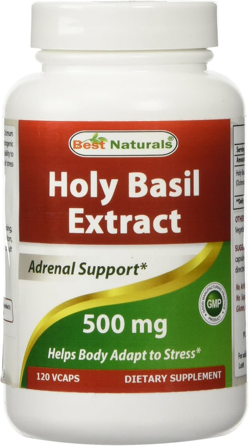 Best Naturals Holy Basil Stress Management, 500 mg, 120 Veggie Capsules