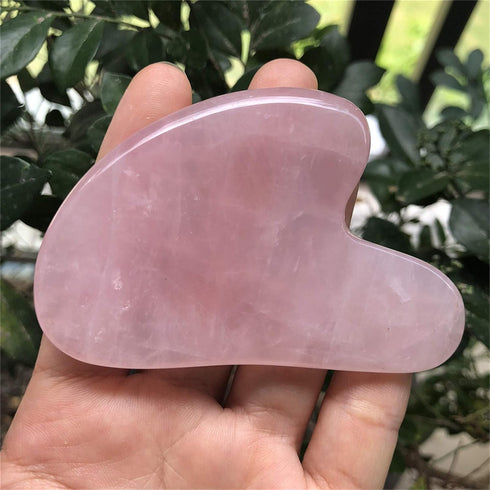 Natural Rose Quartz Gua Sha Massage Tool for Body Skin Facial, Crystal Scraping Board for SPA Acupuncture Therapy Trigger Point Treatment