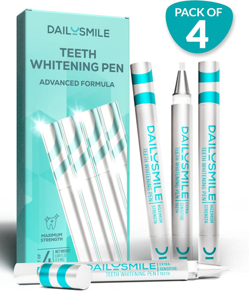 Smile-4PK Advanced Formula Teeth Whitening Pen, Strong Teeth Whitening Gel, Gentle Tooth Whitening Pen, Teeth Whitening