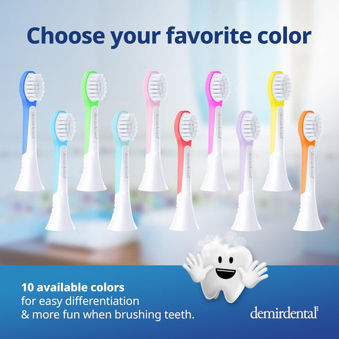 Kids Mini Toothbrush Heads Compatible with Philips Sonicare, Replacement Heads for Ages 3 to 6, Pink - HX6038-8 Pack