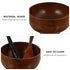 Wood Face Mask Mixing Bowl Set for Ladies, DIY Vintage Facial Skincare Clay Mixing Kit with Mask Spoon and Spatula Brush