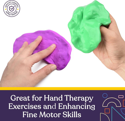 Set 6 3 Special Supplies Therapy Putty for Kids and Adults - Resistive Hand Exercise Stress Relief Therapy Putty Kit
