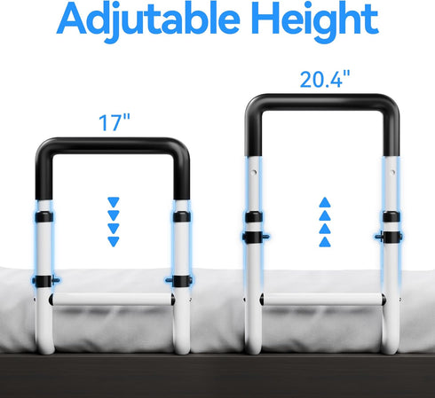 songsoso 300 lb Adjustable Bed Rail for Elderly Adults: Bedside Support for Seniors, Fits KingQueenFullTwin, Heavy-Duty
