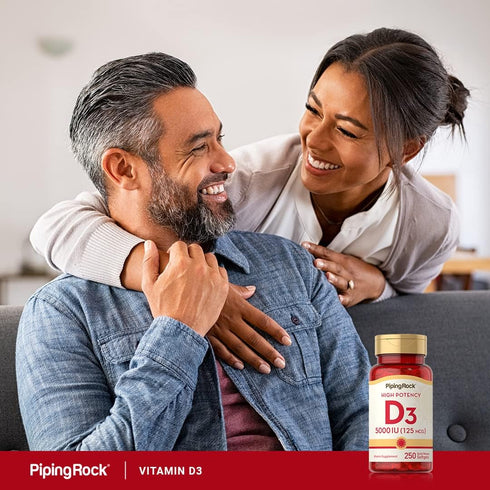 Piping Rock Vitamin D3 5000 IU, 250 Softgels, High Potency Supplement, Non-GMO, Gluten Free