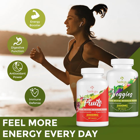 2000 MG Fruits and Vegetables Supplements - 120 Tablets, Natural Balance Over 35+ Whole Food Superfoods