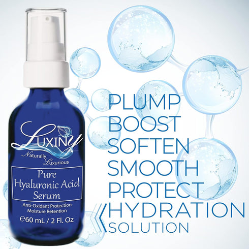 Pure Hyaluronic Acid Serum for Face 2oz (DOUBLE SIZE), Anti-Aging Moisturizer, Natural Hydrating Serum for Daily Use