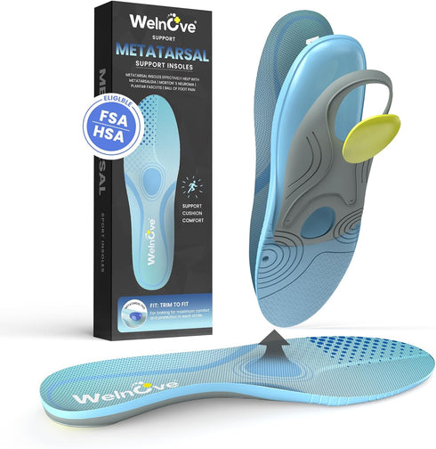 Welnove Metatarsal Insoles, Pain Relief for Men & Women - Support for