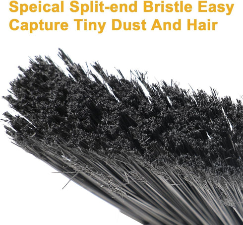 Sturdy Outdoor & Indoor Angle Broom - Yellow, Long Handle for Garage and Kitchen Use