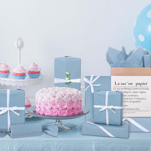 Whaline 100 Sheets Dusty Blue Tissue Paper, Pastel Blue Gift Wrapping Paper Bulk for Wedding, Birthday, Baby Shower