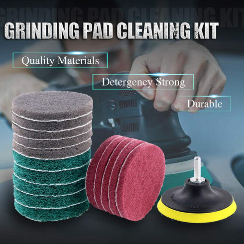 Swpeet 16Pcs 4Inch 3 1 Different Color Scrubbing Pads Drill Powered Brush Tile Scrubber Scouring Pads Cleaning Kit