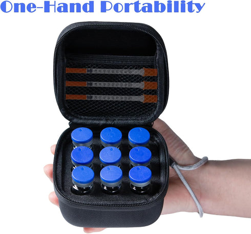 JFGLORIX 10ml U-100 Vials,9-Slot,Black (9 Insulin Fridge Holder Storage Case Insulin Vial Protector Holder Insulin