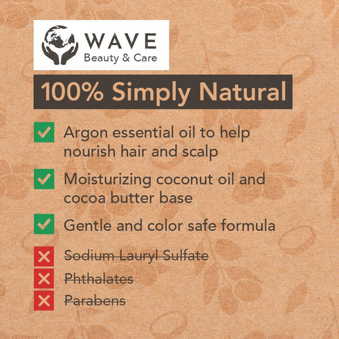 Wave Argan Oil Shampoo Bar & Conditioner Bar Set - Handmade Moisturizing Solid Bars for All Hair Types - Vegan &