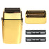 Replacement Foil and Cutters for BaBylissPRO Barberology Electric Shaver, Double Foil Shaver Replacement Head Compatible with BaBylissPRO FXFS2 Shaver (Gold)
