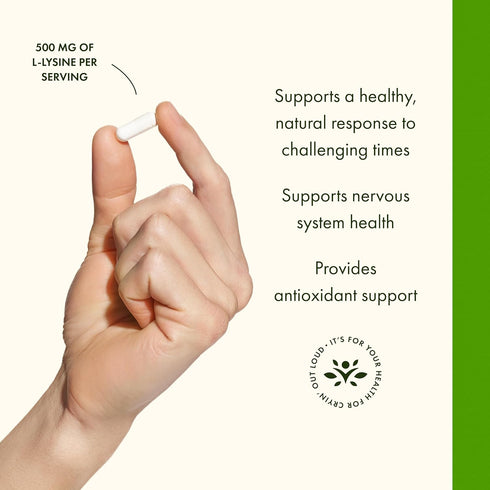 Swanson L-Lysine, Natural Supplement for Stress Support & Nervous System Health, 300 Capsules, 500mg Each