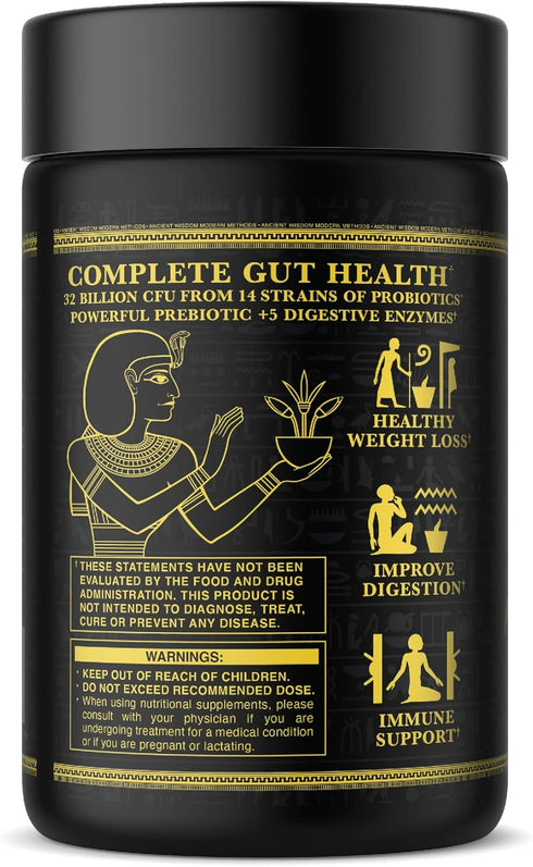 Ambrosia Flora Digestive Enzymes with Probiotics and Prebiotics, Plant-Based Gut Health Supplement, 32 Billion CFU,