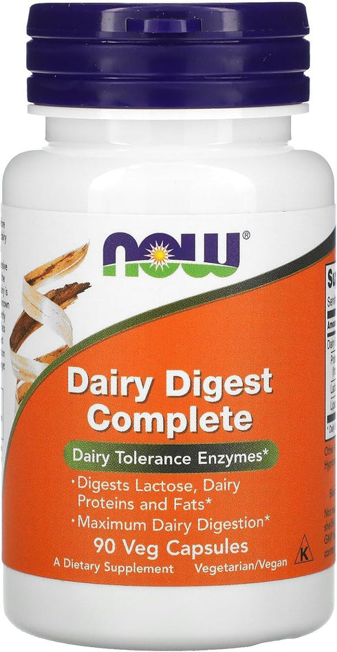 NOW Dairy Digest Complete, 90 Veg Capsules