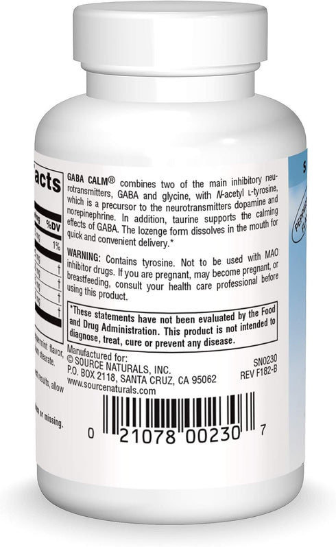 Source Naturals Serene Science, GABA Calm Quick Dissolving Peppermint Flavor - 30 Lozenges