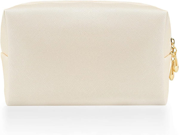 Small Portable Makeup Bag for Women, Waterproof Cosmetic Pouch for Travel, Toiletry Bag (Beige, Normal)