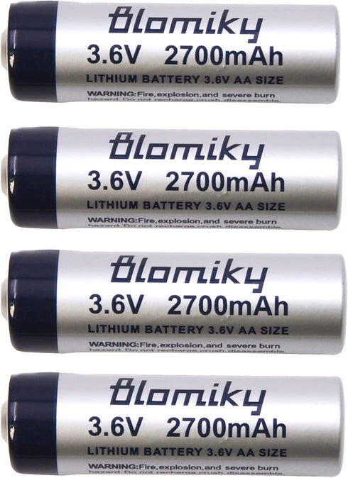 Blomiky 4 Pack 3.6V 2700mAh ER14505 Lithium AA Size Li-SOCL2 Battery for Smart Electronic Sensors
