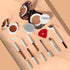 Shell Makeup Set - All in One Makeup Kit for Women with Compact BB Cream Powder, Eyeshadow Palette with Brown Shades, Eye Shadow Brush, Mascara, 3 Lipsticks, Necklace - Make Up Gift Set Box