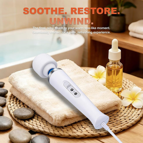 VZVJTR Wired Full Body Massager, Strong Handheld Vibration for Sports Recovery (White)