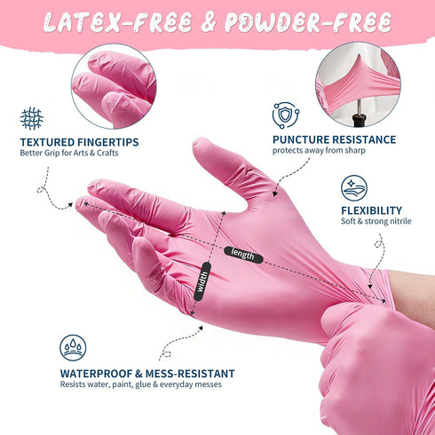 LIXTONGR Free(4 3-8,50 Kids Nitrile Gloves Disposable, Latex Free & Powder Mil), Toddler Gloves for Kids Ages PairXXS