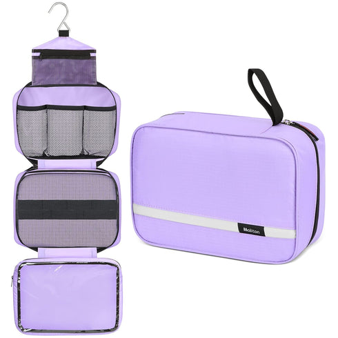 Maliton Travel Toiletry Bag for Women, Hanging Organizer with 4 Compartments, Portable Waterproof Compact Bathroom Bag