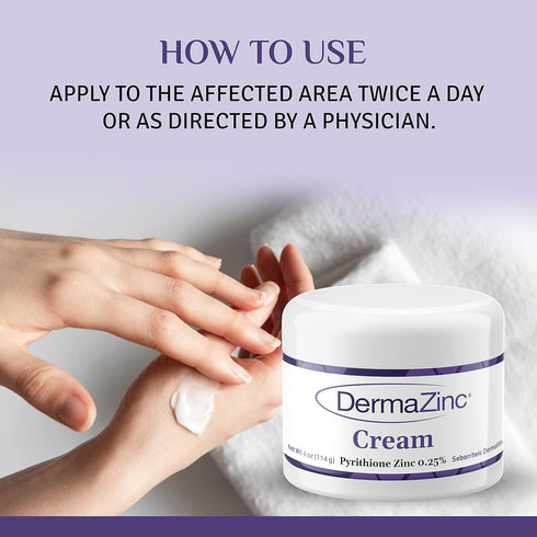 DermaZinc Therapy Cream, Zinc Cream for Skin, Relief for Psoriasis, Dermatitis, Eczema, and Other Conditions