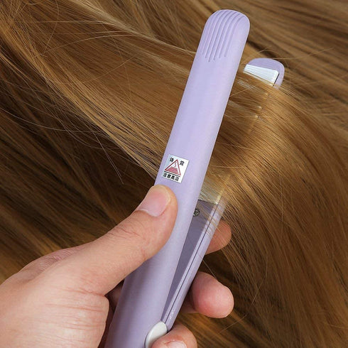 Mini Dual Purpose Curling Iron, Mini Flat Iron, Hair Straightener, 2 in 1 Ceramic Flat Iron & Curler