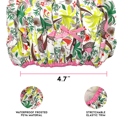 Reusable Shower Cap & Bath Cap, Oversized Waterproof Shower Caps for All Hair Lengths