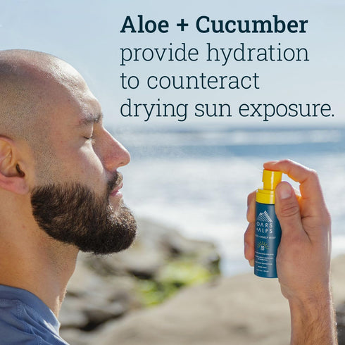 Oars + Alps Face and Scalp Mist SPF 35 Sunscreen, Water and Sweat Resistant, Protects from Blue Light, 1.5 Fl Oz