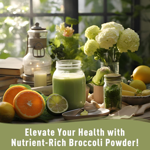 UNLEASH'D ORGANIC 16 oz 100% Unleashd Organic Broccoli Powder Pure Organic Superfood, Raw, Vegan, Non-GMO, Fiber