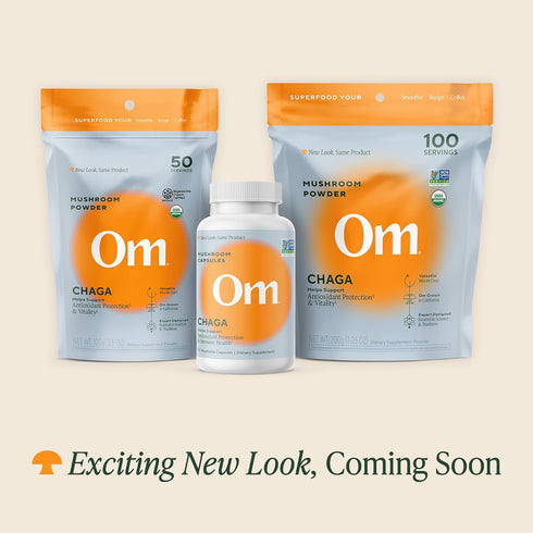 OM MUSHROOM SUPERFOOD Chaga Mushroom Capsules Supplement - Antioxidants & Immune Support, 90 Count