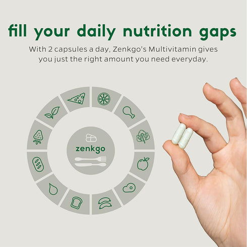 Zenkgo Women's Vitamins + Probiotics, 25B CFU, Organic Whole Foods, 60Ct/30Day, Supports Immunity & Digestion