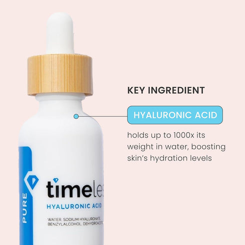 Timeless Skin Care 100% Pure Hyaluronic Acid Serum, Fragrance-Free Hydrating Face Serum, 8 oz