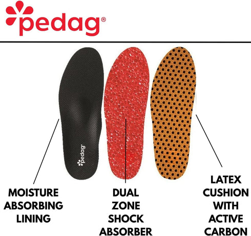 Pedag Plantar Fasciitis Arch Support Insoles, German Made Heat Moldable Shoe Inserts for Men and Women, Medium High Arch