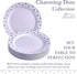 Silver Spoons Disposable Plates For Party - (20 Piece) Heavy Duty Disposable Dinner Set 7.5” , Fine Dining Plastic Dishes For Elegant China Look, Great for Upscaled Wedding, Dining & Servings, Silver by Silver Spoons