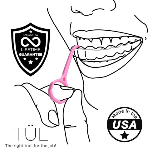 TÜL Invisalign Remover Tool, Made in the USA, Lifetime Replacements, Ortho Recommended, Pink 2 Pack