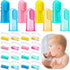 Zopeal 16 Sets Baby Finger Toothbrush, Soft Silicone Toothbrush for Toddler Oral Cleaning and Massaging