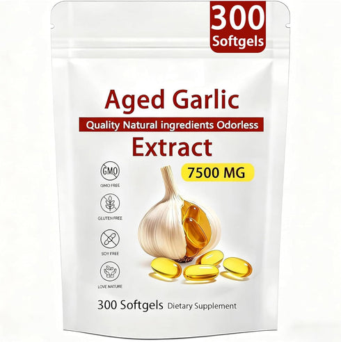 NAPEXIX Aged Garlic Extract 300 Count Odorless Garlic Supplement for Heart & Immune
