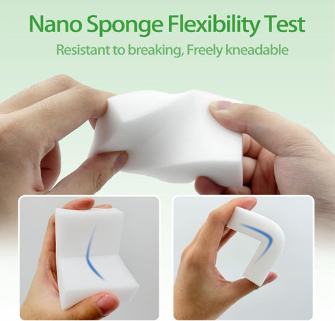 Pack (100) Magic Sponge Erasers, Water-Activated Cleaning Pads Sponge Mop, Bulk Multi-Purpose Melamine Foam Cleaner