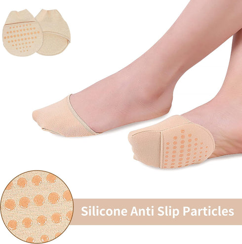 2 Pairs Metatarsal Pads - Honeycomb Fabric Forefoot Cushions for Women, High Heels Invisible Soft Toe Pads for Pain