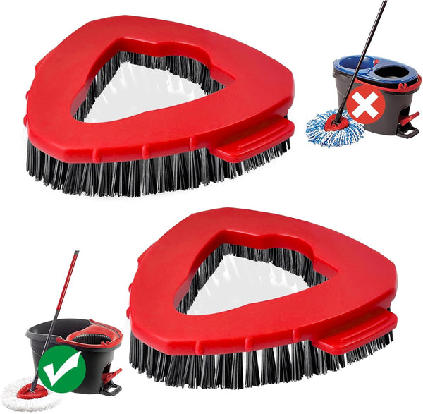 Scrub Brush, 2 Pcs Spin Mop Scrub Brush Head Compatible with EasyWring 1-Tank System for Bathroom and Kitchen