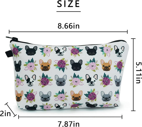 Small French Bulldog Purple Makeup Bag for Women, Travel Toiletry Bag, Accessories Organizer, Gift Idea