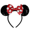Mouse Ears Headbands for Women, Shiny Bows for Birthday Themed Events, Party Accessories (Red Bow, One Size)