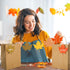 Dinifee 24 Pcs Fall Theme Gift Bags with Handles, Personalized Maple Leaves DIY Candy Bags for Autumn Holiday Party