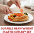 Sets 70, 210 Bulk Plastic Cutlery for Pieces, Spoons, Knives, Forks, Party and Wedding Supplies (Orange)