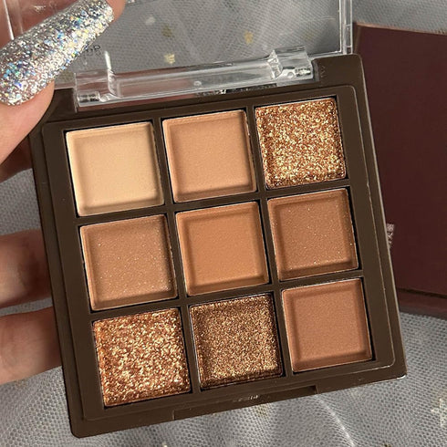 Neutral Nude Brown Eye Shadow Palette, Rose Gold Dark Brown Bronze Naked Cream Eyeshadow, Highly Pigmented Natural