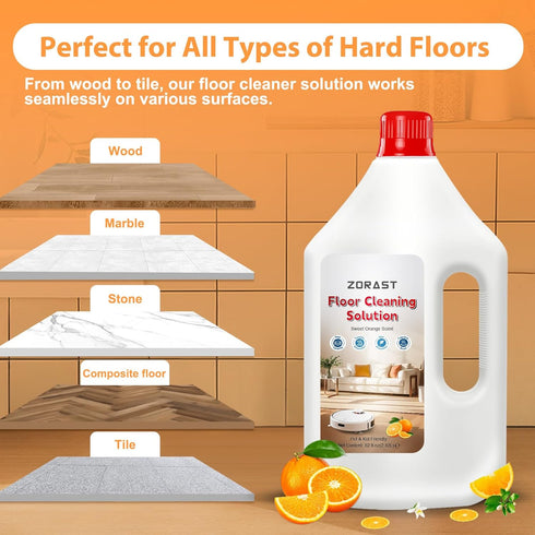 ZORAST 82 Oz, (S7, S8, Q7, Q8 Floor Cleaning Solution Sweet Orange Scent, Fl Compatible with All Roborock Mopping