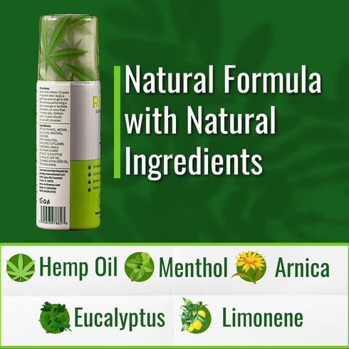 Natural Powerful Hemp Roll On for Joint & Muscle Discomfort - Formula with Hemp Oil Extract, Arnica, Menthol (Roll On 3